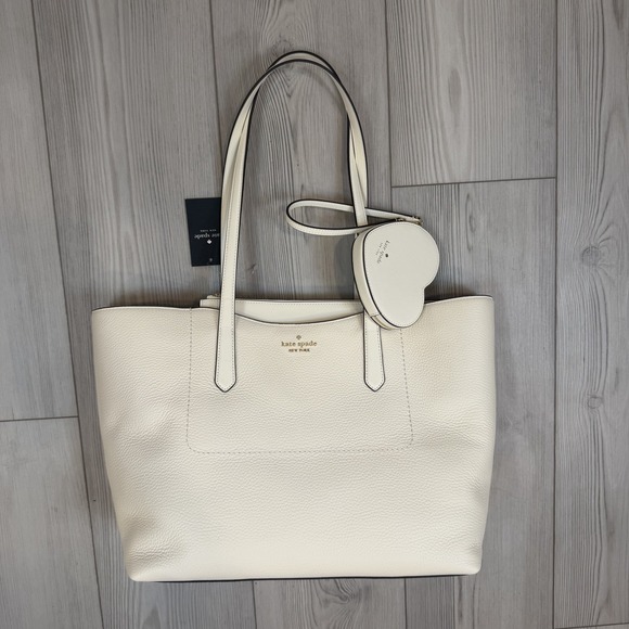 kate spade new york Handbags - NWT Kate Spade KN624 Cece Pebbled Leather Large Tote Set In Meringue BEIGE